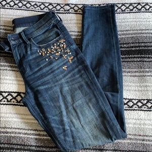 Express Jeweled Mid Rise Jeans